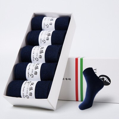 5Stck Neue Youpin Herbst Winter Feuchtigkeit wicking socke Baumwolle Socken Plus Größe Schwarz Geschäft Männer Socken Atmungsaktiv für Männliche: 5Stck Blau