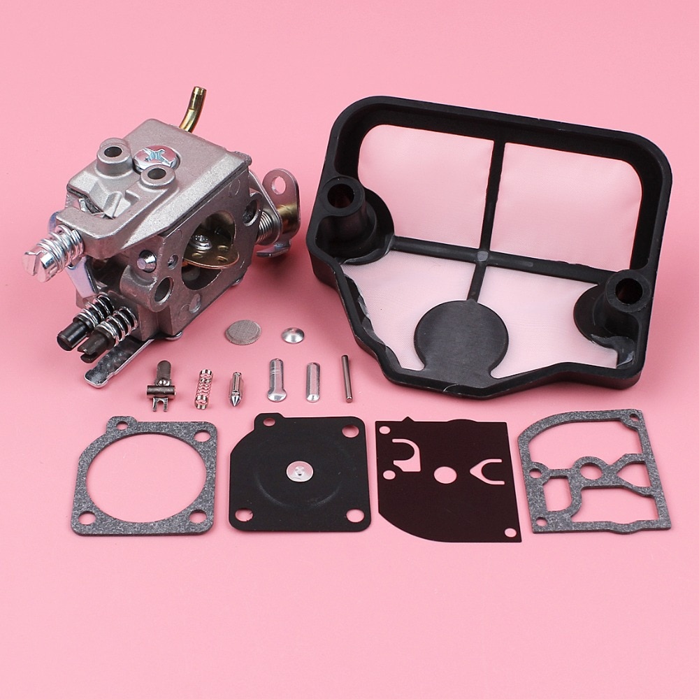 Förgasare luftfilter kolhydrat ombyggnad reparationssats för husqvarna 36 41 136 137 141 142 motorsåg reservdel zama  c1q-w29e