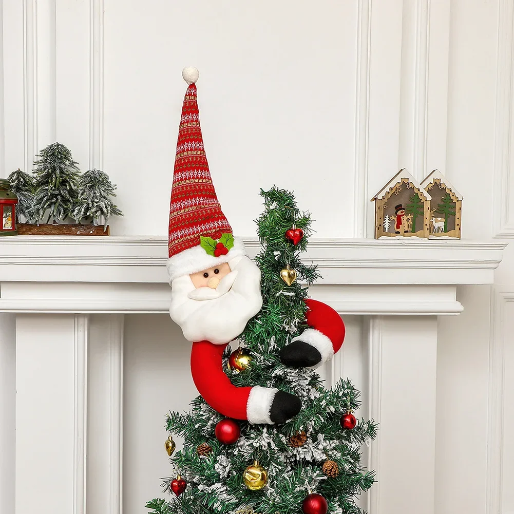 Christmas Decorative Supplies Christmas Tree Top Star Old Man Snowman Christmas Tree Hat Decoration Home Scene Decoration