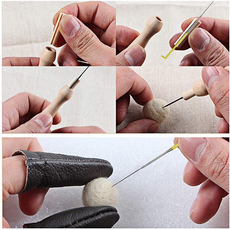 12-Piece Wool Felt Needle Felting Kit For Beginners - DIY Craft Molds, Needles & Tools