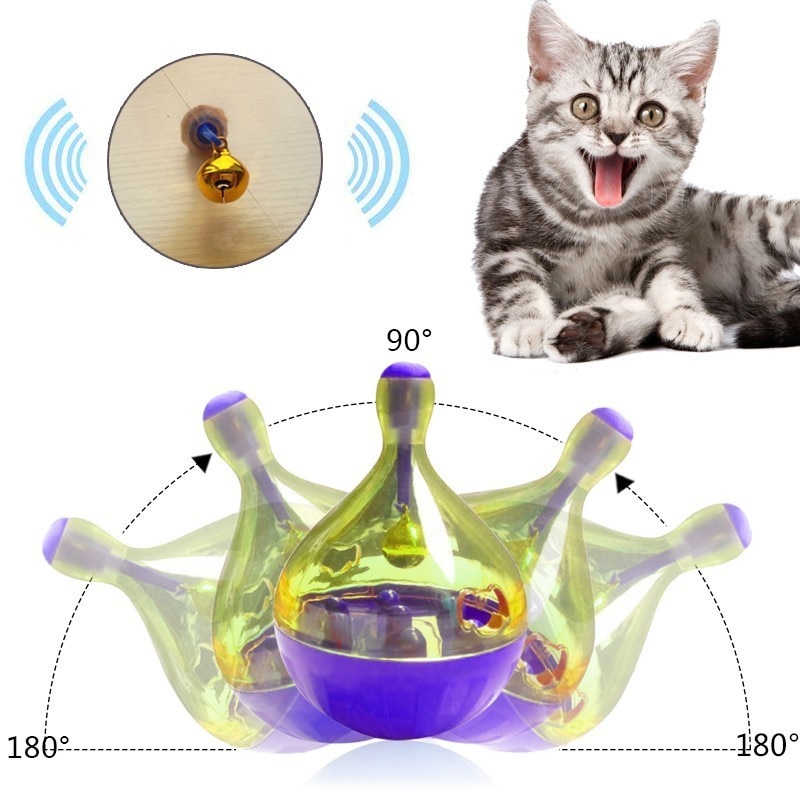 Interaktiv katteleke iq behandle ball smartere kjæledyrleker matballmatdispenser til katter som leker treningsballer kjæledyrutstyr