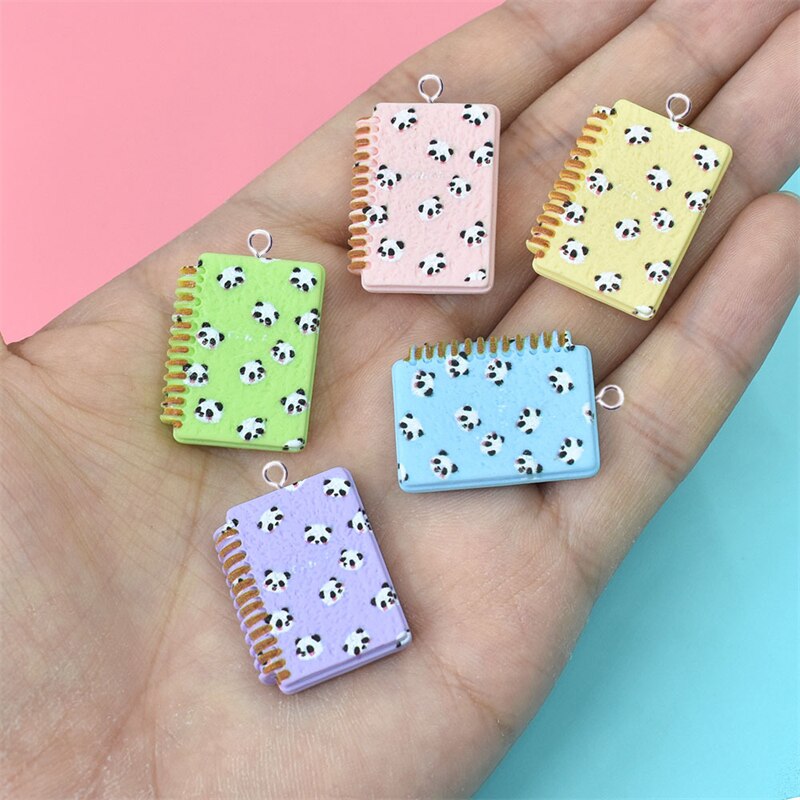 10 piezas de abalorios de Panda para hacer joyas, parche colgante para libro, pendientes DIY, accesorios para collar, casa de muñecas, C874: with hook mix send