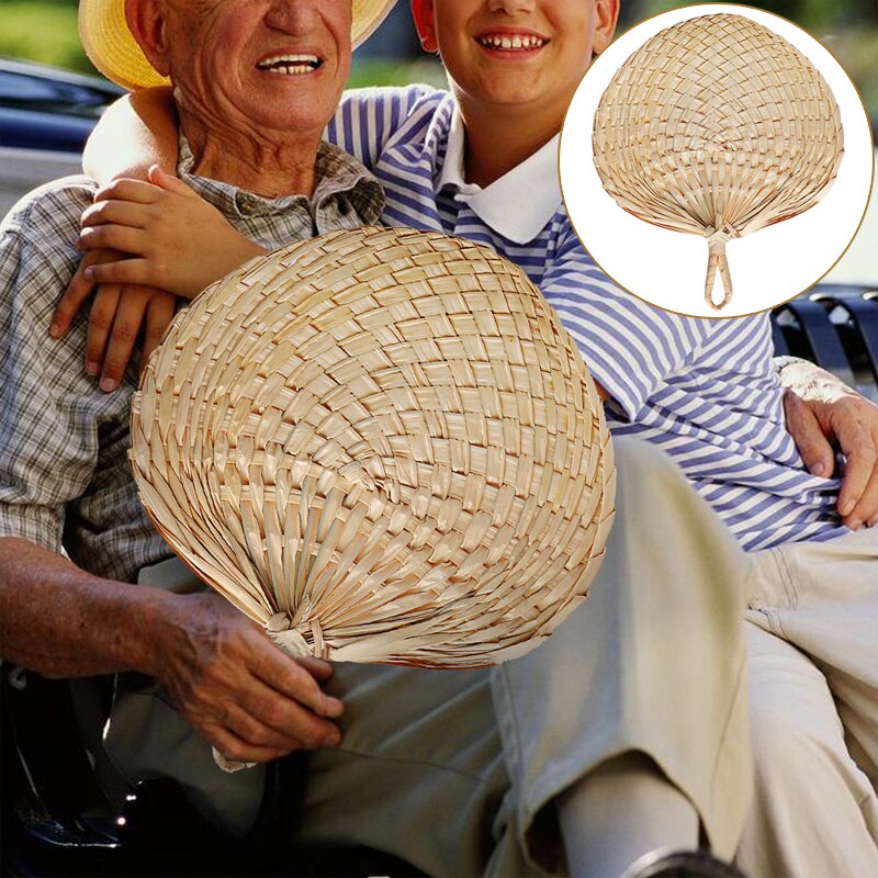 Chinese Style Handmade Fan Retro Natural Bamboo Braided Fan Summer Cooling Hand Fan Art Crafts Woven Fan Home Decorations
