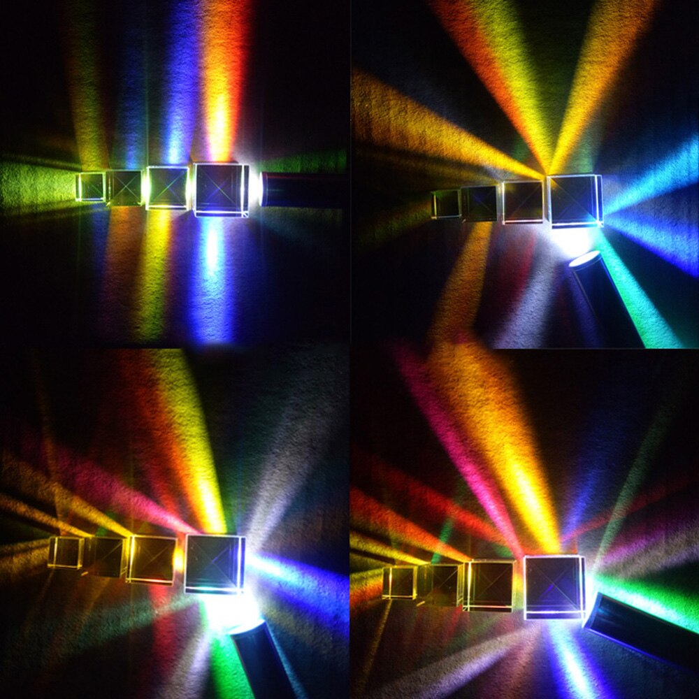 of Cubic Science Cube Diamond Mirror for Rainbow Light Photography with Hexahedral Prism