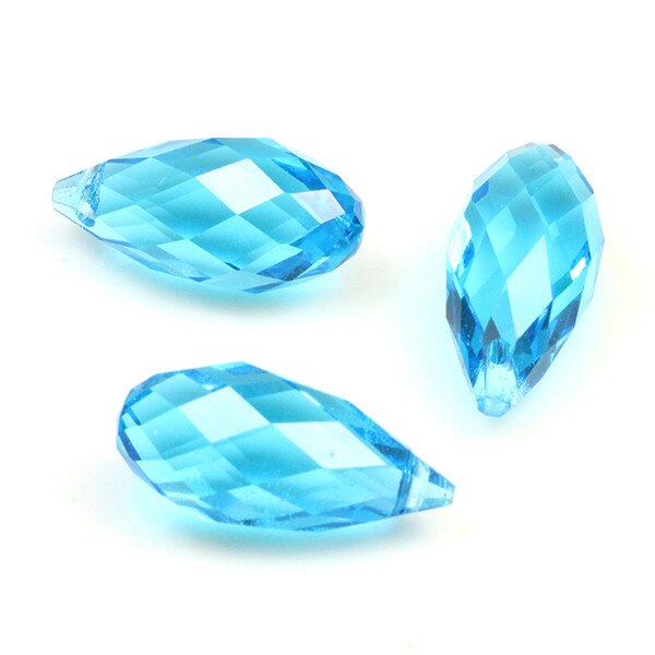 5pcs 12x25mm Charms Crystal Teardrop Bead Faceted Glass Beads Jewelry Womens Accessories Necklace Earring Pendants
