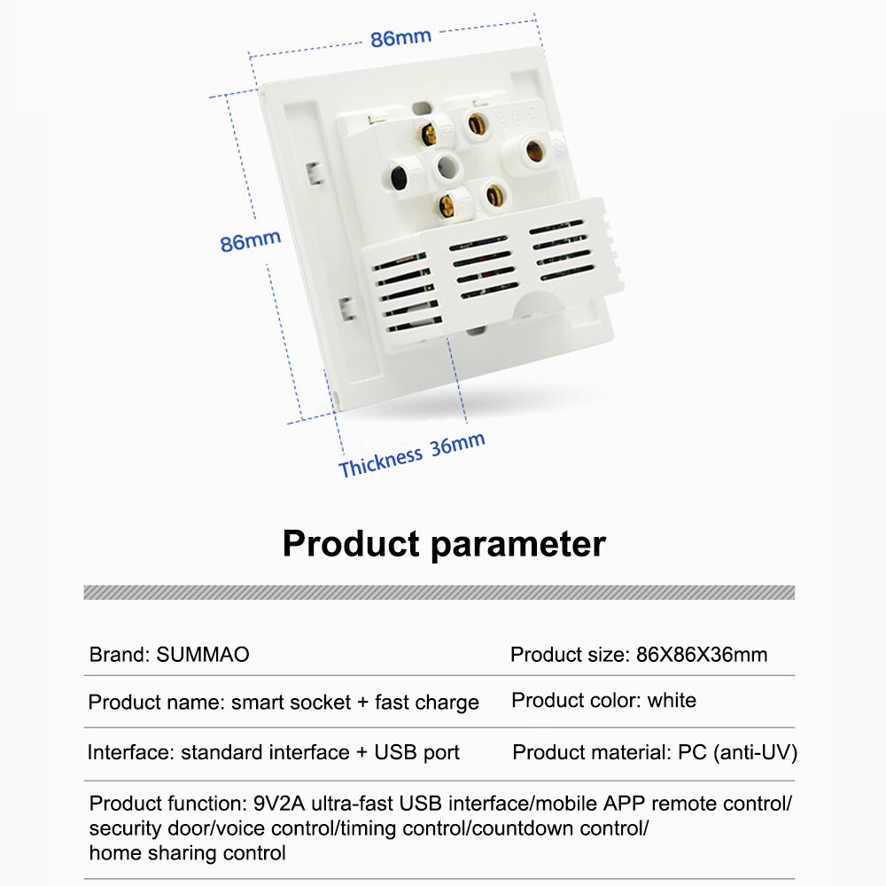 WiFi Smart Socket Wireless Universal Outlet Power Control Sockets USB Charger Adapter Work With Google Assistant Alexa Dueros