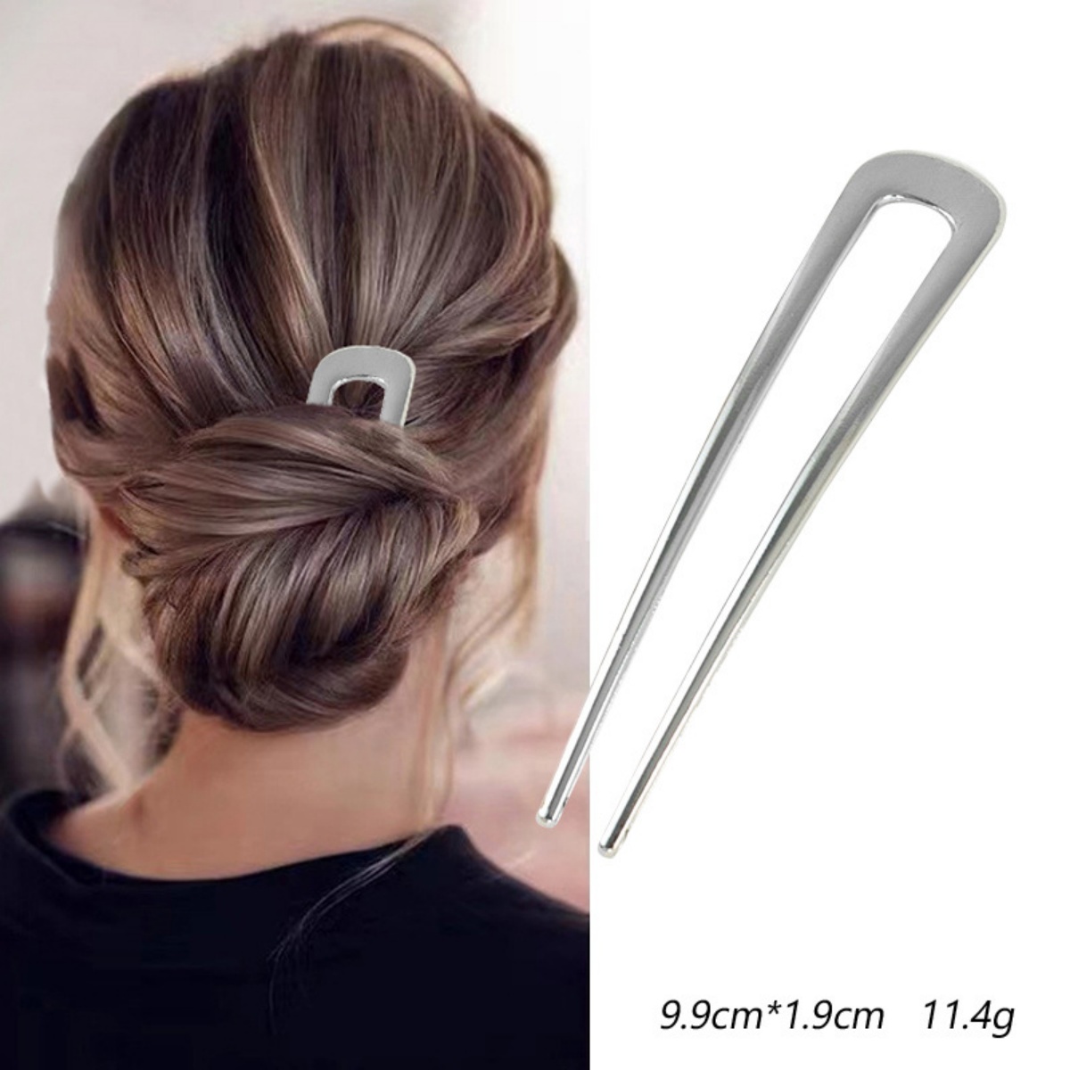 Horquilla de concha, horquillas de Metal en forma de U, horquilla para el cabello, horquilla para el cabello francesa, accesorios para el cabello simples y de para mujer