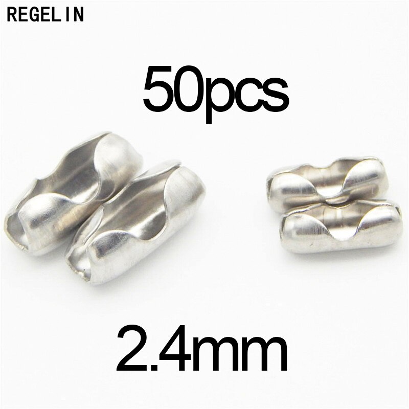 REGELIN 10 m/Roll Dia 1.5mm 2mm 2.4mm Kralen Bal Rvs Ketting Bulk Sieraden Kettingen voor Kettingen Sieraden Maken Levert: 2.4mm  Connectors