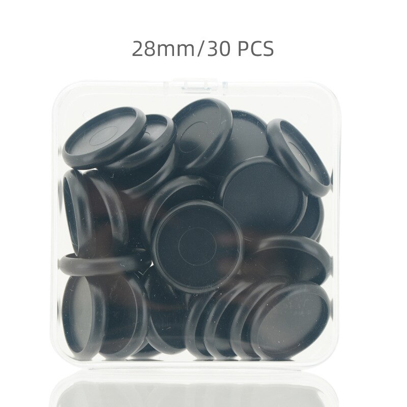 Fromthenon 30/50 st färgglada pärmar ringar svamp hål lös blad planerare ring bindning tillbehör anteckningsbok plast skivspänne: 28mm 30pc svart