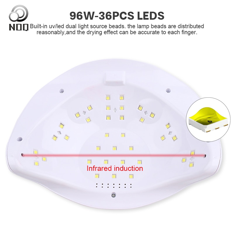 Lámpara LED NOQ Sun H5 Plus 96W para secador de uñas 36leds UV lámpara de uñas dos manos de alta potencia manicura máquina herramientas de uñas