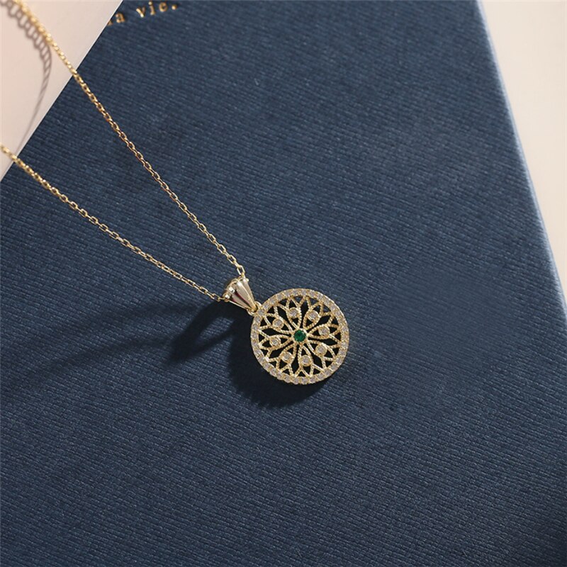 Unique mémoire exquise personnalité tournesol Art 925 argent Sterling clavicule chaîne femme collier SNE502