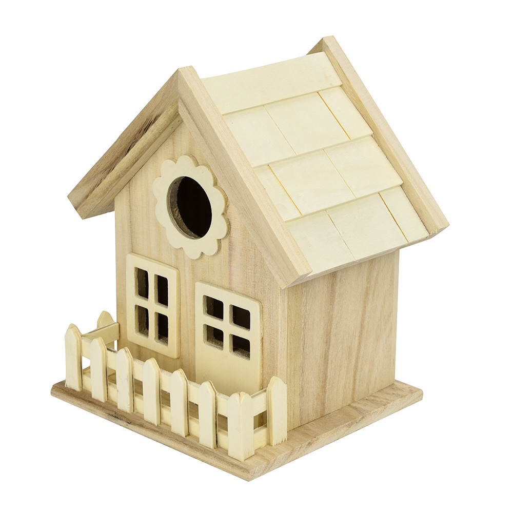 Casa de madera para pájaros portátil, casa de pájaros creativa montada en la pared de madera para exteriores, Nido de Pájaro, caja de madera #25