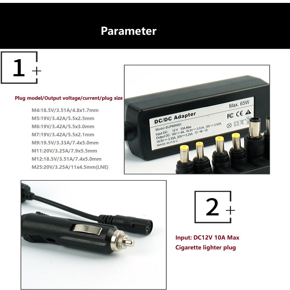 Universal Laptop Charger Universal Car Automatic Laptop Adapter Car Laptop Charger 65W Car Laptop Adapter for Laptop,Notebook