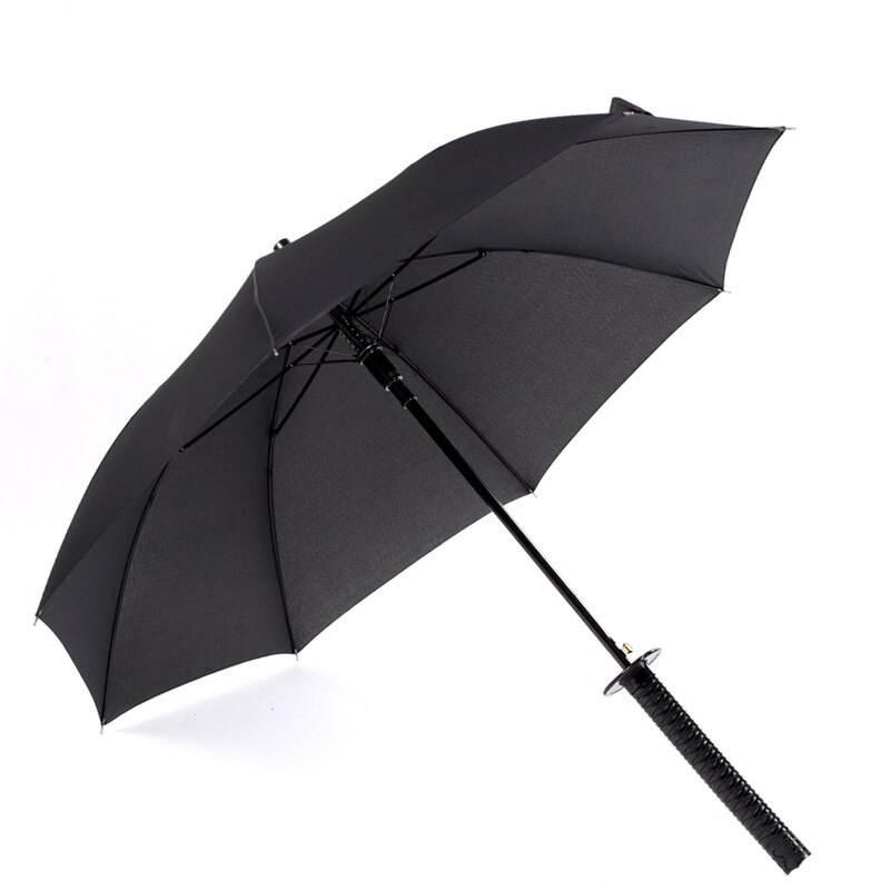 Langt håndtag stort vindtæt samurai sværd paraply japansk sol regn lige paraply automatisk åben 16k 24k parasol