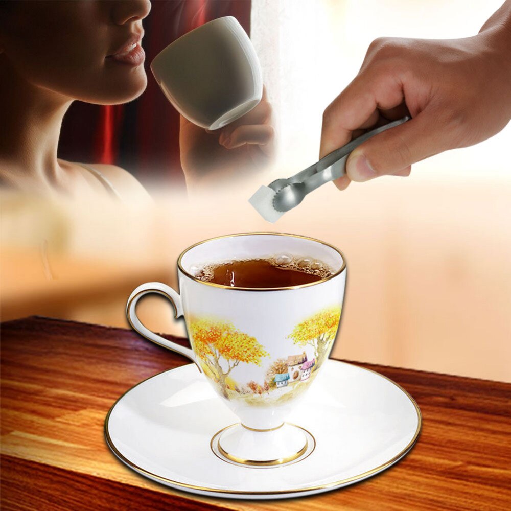 Rostfritt stål is kaffe te bar kaka socker klämtång kök fest sallad bröd klämma kök sked