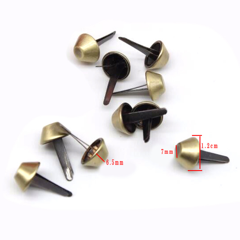 12mm 100 Uds remaches bolsa tachuelas perforadas para bolso Punk Rock Artesanía de metal monedero pies remaches bolsa DIY accesorios al por mayor