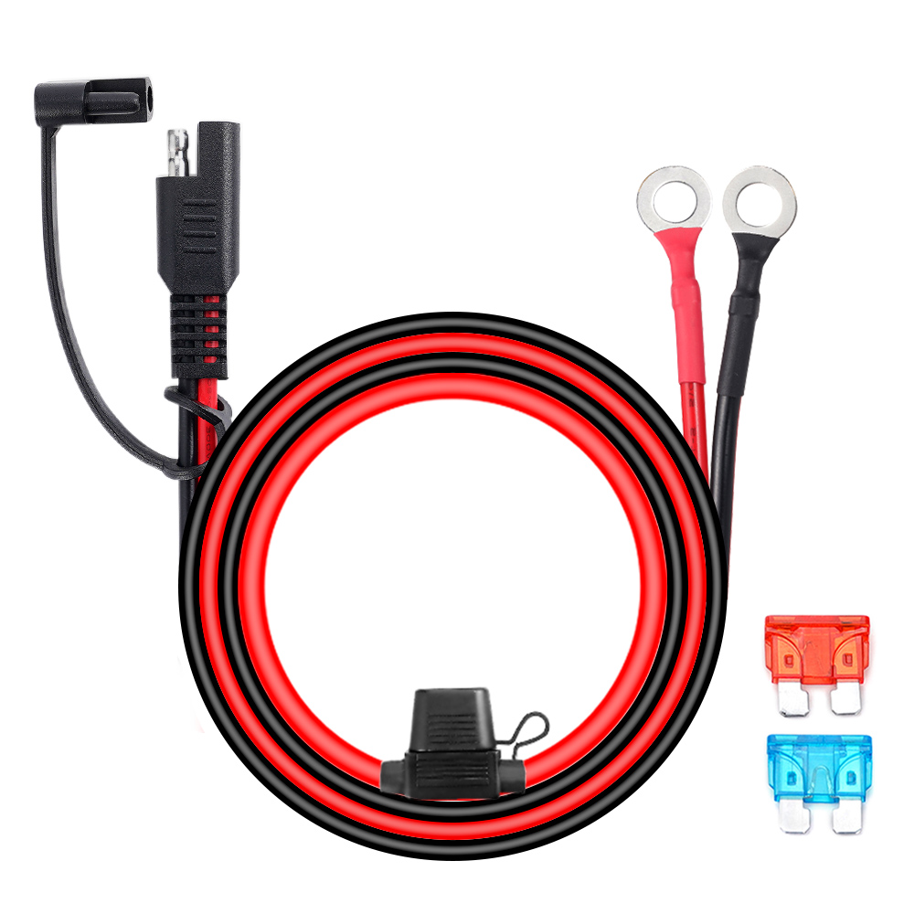 Double SAE Quick Release Cable Adapter Extension Solar Cable SAE to O-ring Connector Extension Cable for Battery Charger Maintai: RED