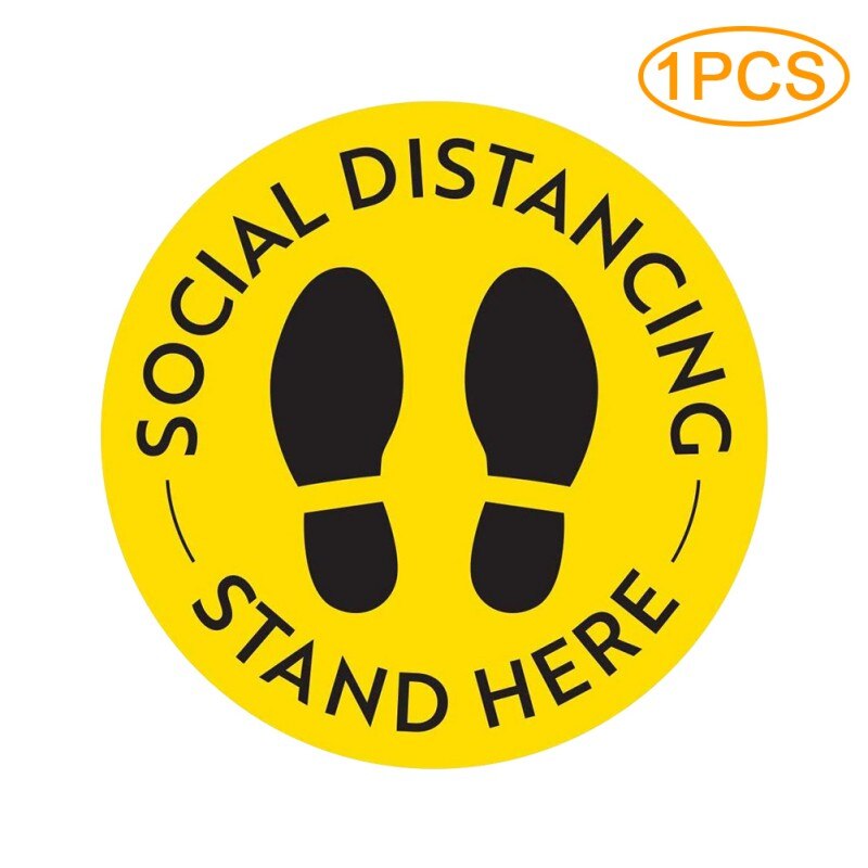 Social Distancing Floor Decals Safety Floor Sign Poster Maintain 6 Foot Distance Anti-Slip Commercial Grade 11" Round: A1