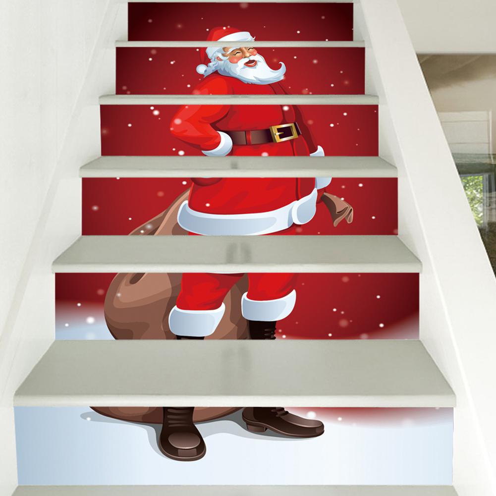 Glorystar Kerst Kerstman Trap Sticker Waterdicht Muurstickers Home Decoratie
