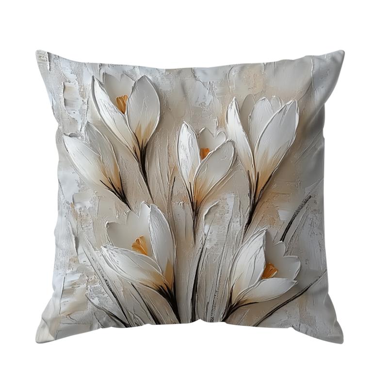 Hvite blomster puter putetrekk trykt polyester 45 x 45cm kasteputetrekk dekorative sofaputer putetrekk hjemmedekor: Rød