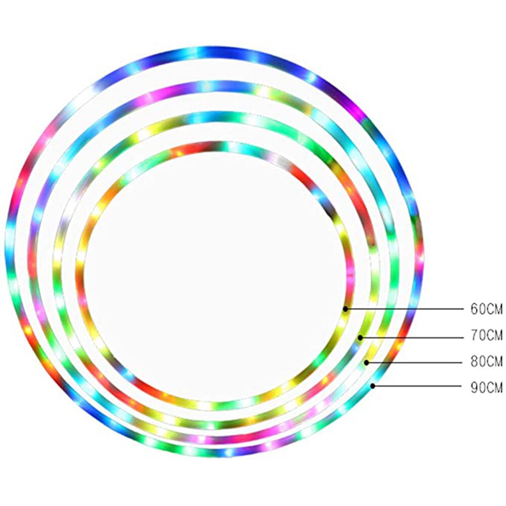 Nyligt 24 lysdioder lys fitness cirkel farverig led fitness vægttab cirkel til dans show ydeevne  bn99: Default Title