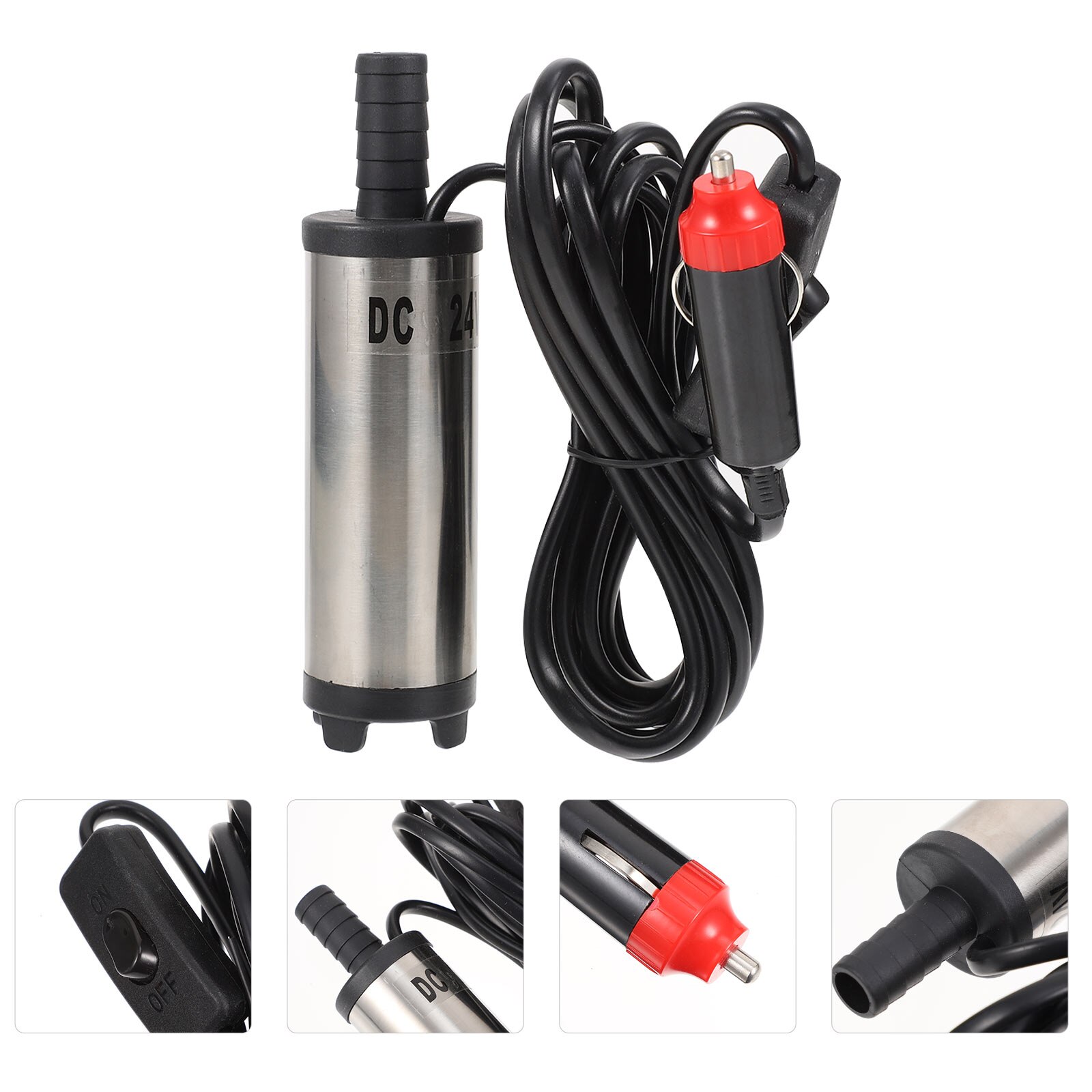 24V 12V Dc Rvs Elektrische Pomp Diesel Fuel Water Olie Auto Camping Vissen Submersible Transfer Pomp 8700r/Min