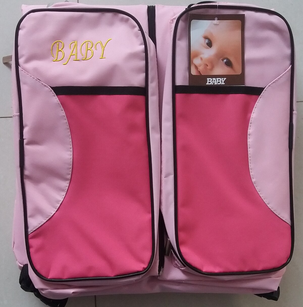 3 en 1-Bolsa de pañales-Moisés de viaje-Estación de cambio cuna de viaje portátil multifunción para recién nacidos bolsas de bebé: A