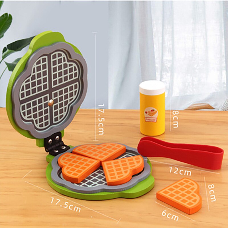 Per bambini In Legno Giochi Di Imitazione Set Pretend Tostapane macchina per il Pane macchina per il Caffè gioco giocattolo per bambini mixer da cucina Giocattolo Educativo: Waffle