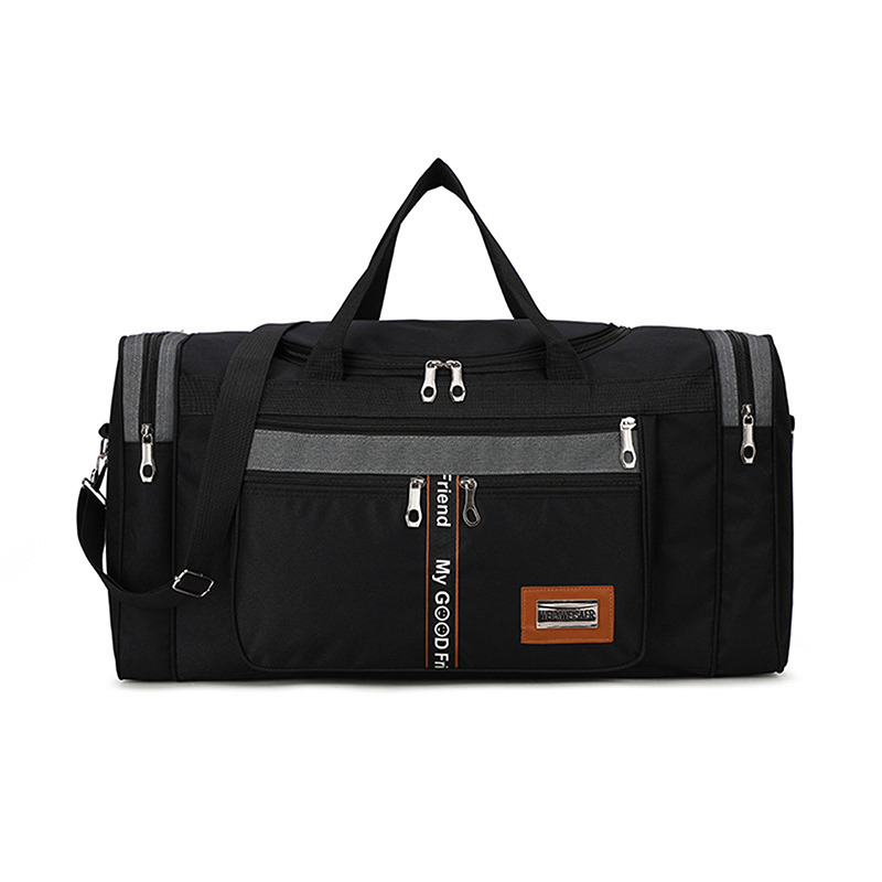 Oxford Reisetasche Handtaschen große Kapazität Handgepäck Taschen Männer Frauen Reisetasche Schulter draussen-Tasche wochen ende wasserdichte Tasche: Schwarz