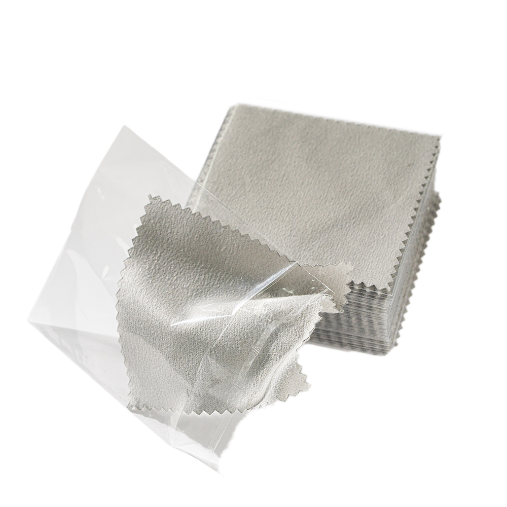 50 stücke Einzeln Silber Reiniger Polieren Schmuck Tuch Serviette Anlaufen Entferner Werkzeug Mit Paket Ornamente Für Besteck Gold: Blau