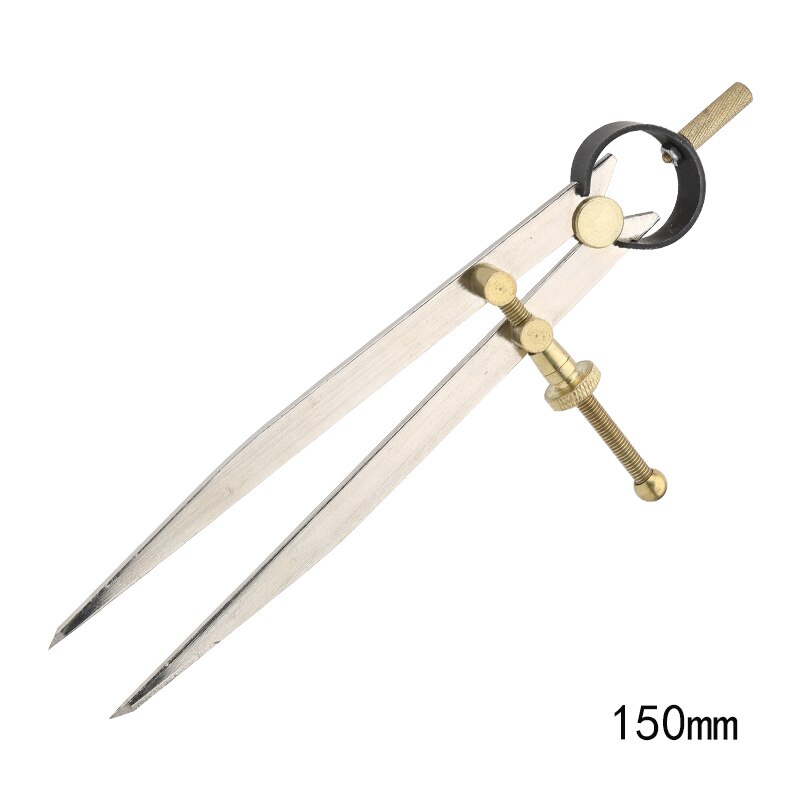 LMDZ Adjustable Lockable Steel Divider Wing Leather Compass Spacing Gauge Drawing Wire Edge Holder Measuring Tool 150-250mm: 150 mm