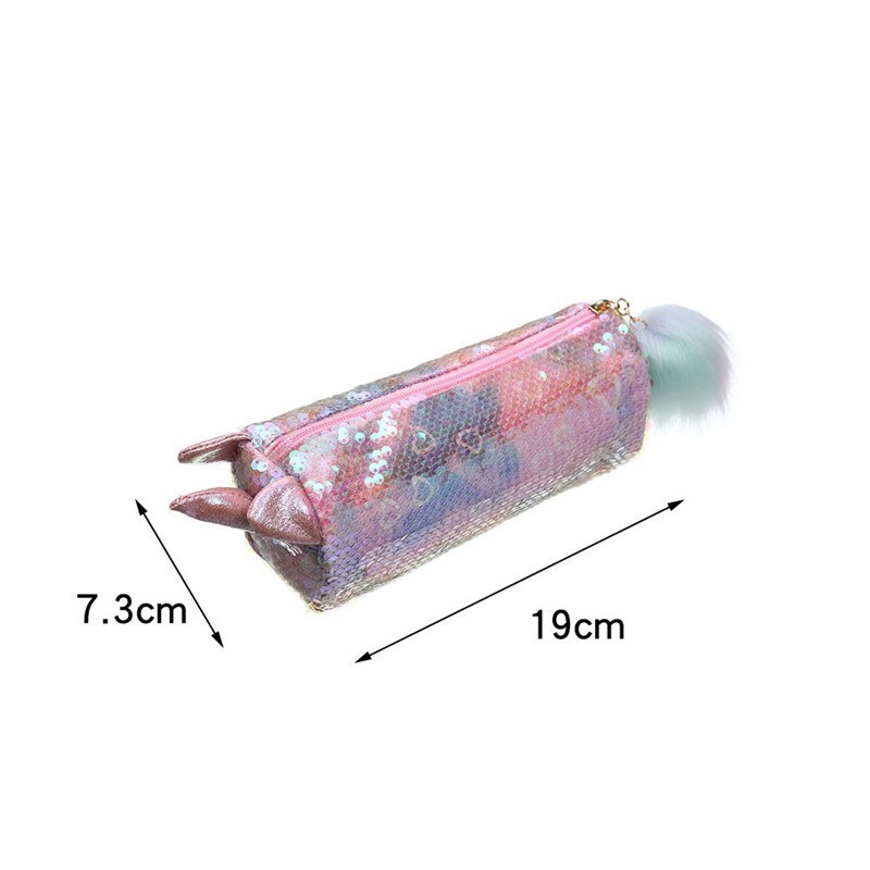 Leuke Eenhoorn School Etui Voor Meisjes Jongens Pencilcase Sequin Pen Doos Grote Cartridge Grote Penvakje Tas Briefpapier Levert Kit