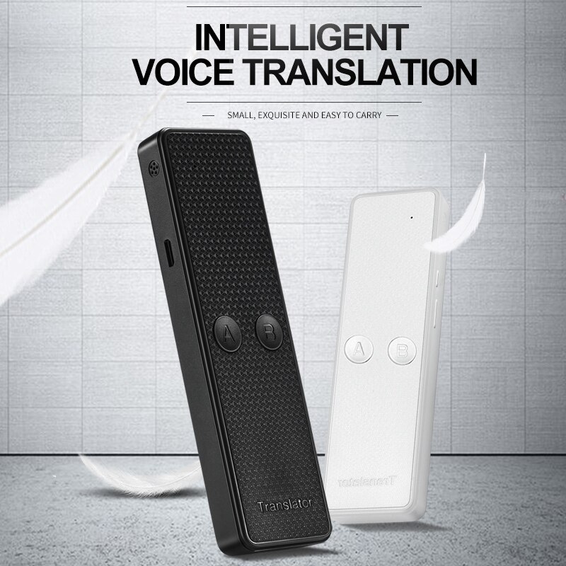 Portable K6 Multi Language Voice Translator Wireless Smart Translation Instant 68 Languages for Travel Learning White