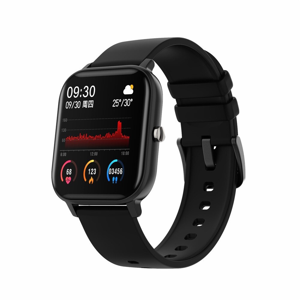 P8 Slimme Horloge 1.4 Inch Full Touch Horloge Bluetooth Fitness Tracker Hartslag Sleep Monitor Horloge Slimme Armband Voor Ios android: Black 