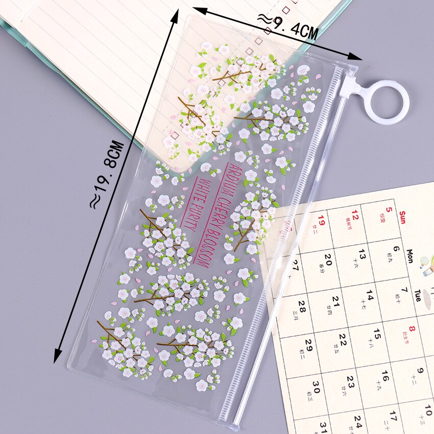 Kawaii Kleine Bloemen Dieren Etui Leuke Transparante PVC Potlood Tas Voor Meisjes Kids Kinderen School Leveranties Briefpapier