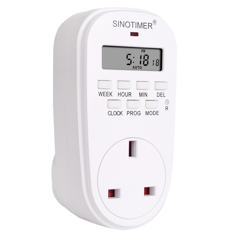 Dk stikkontakt elektrisk 7 dages ugentlig programmerbar digital stikkontakt timer switch tid relæ vægur strøm  ac230v 220v 50hz