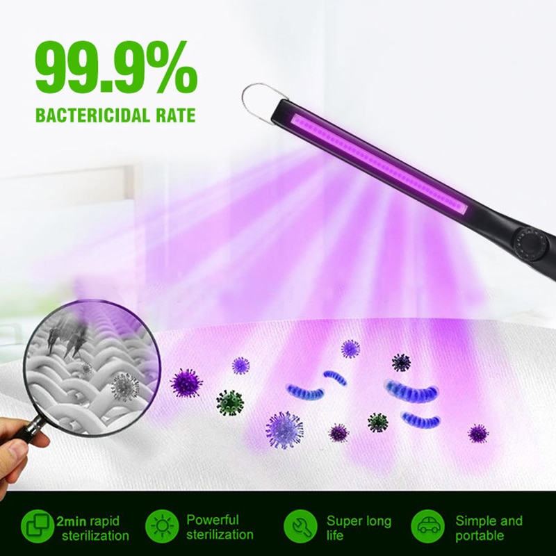 30doprowadziło lampa bakteriobójcza UV przenośna dezynfekcja ultrafioletem lampa dla Dom gabinet lampa UVC Stick sterylizacja zabij roztocza światło
