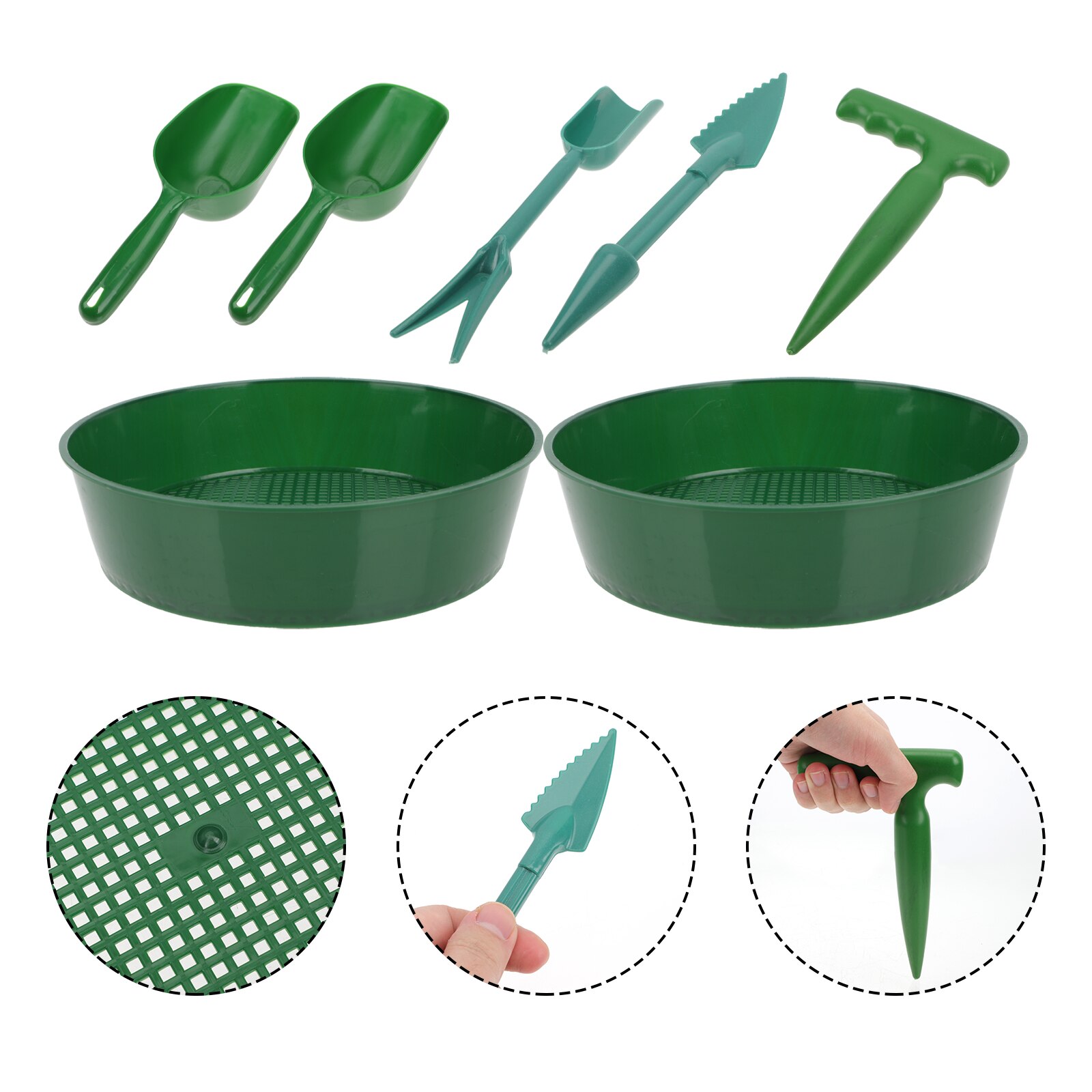 1 Set Soil Mesh Screen Garden Supplies Practical Garden Tool Durable Soil Sifter for Friends Co-worker Planting Lover