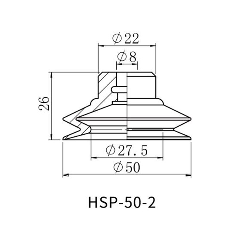 Boquilla de ventosa de silicona para HSP-50-2, manipulador de cabeza de succión, cabezal grande de Tianxing, ventosa de dos capas, 10 Uds.