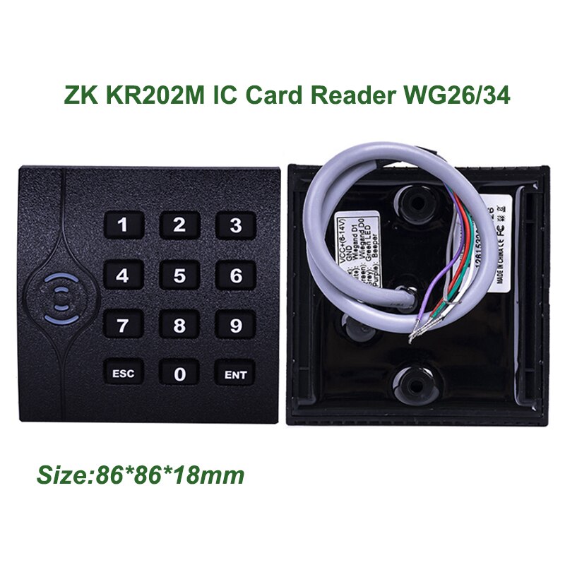 ZK KR200 Wiegand Card Reader 13.56Mhz MF Card Reader WG26/34 Card Reader IP65 Waterproof Card Reader For C3 Access Control Panel: KR202M