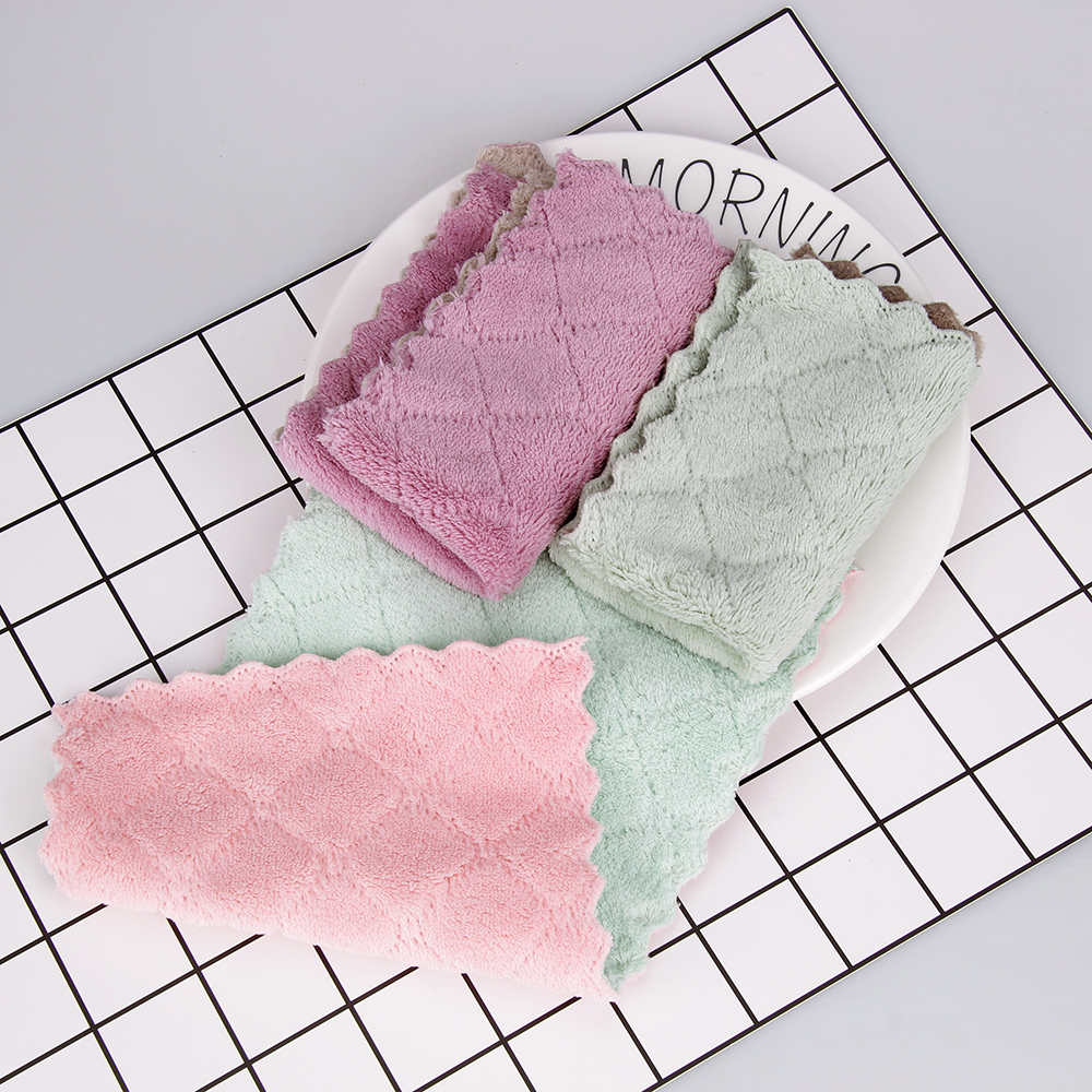 4pcs/lot 8pcs/lot Home Super Absorbent Microfiber Towels Kitchen Thicker Wipe Dish Cloth for Cleaning Table kitchen Towel