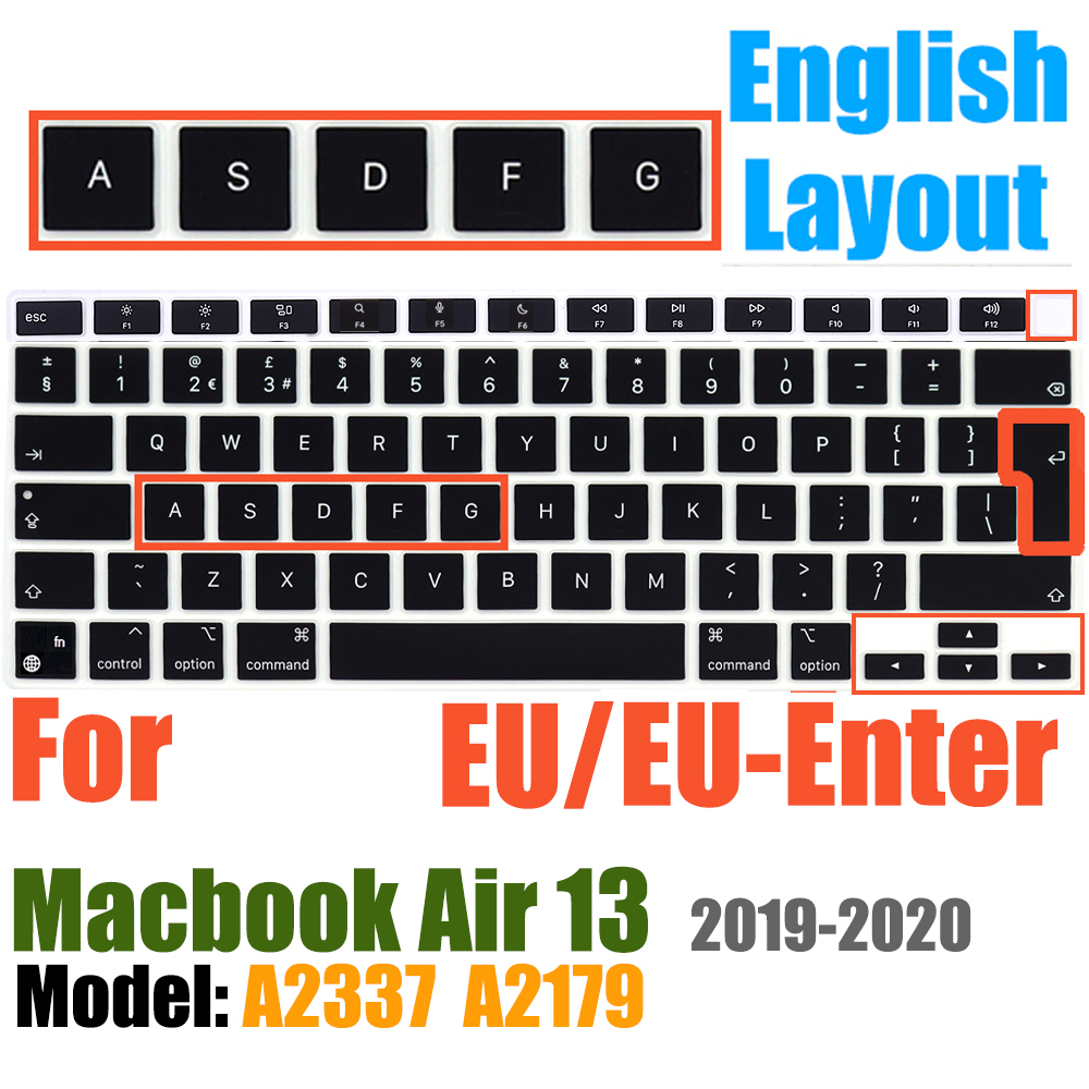 Keyboard Cover For MacBook Air 13 inch Release A2337 M1 A2179 with Touch ID Waterproof Protective Silicone Skin: Brown