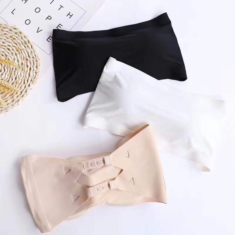 Solid Tube Top Women Casual Women Lady Bandeau Comfortable Strap Bras Tops Tube Chest Wrap Underwear Black White