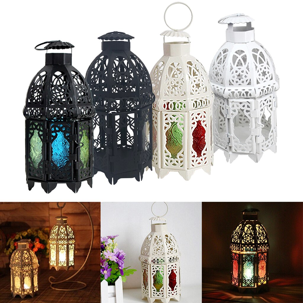 Glas Marokkaanse Lantaarns Thee Licht Kaars Houder Wind Licht Kandelaar Home Party Decoratie