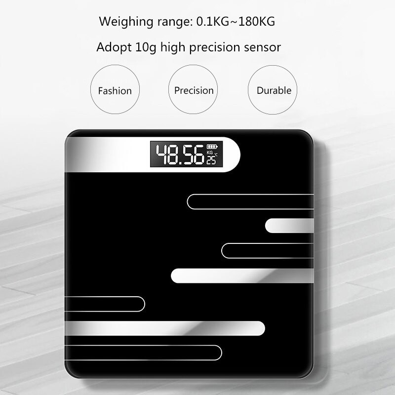 Body Weighing Scale Smart Body Scales LCD Display Glass Digital Weight Scale Bath Scale Electronic Floor Scales Health Balance