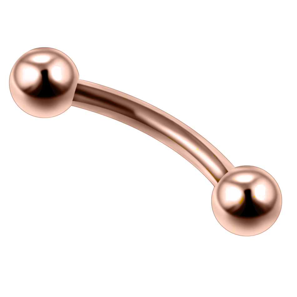 Piercings Labret Vertical de titanio G23, hilo externo, barra curva, lengua, ceja, labio, oreja, hélice, joyería para el cuerpo, 1 ud.: Blanco / COLOR ORO ROSADO