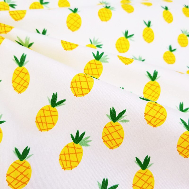 Härlig ananas tryckt baby bomull twill tyg lapptäcke för diy sömnad quiltning fett kvartal material för baby & barn