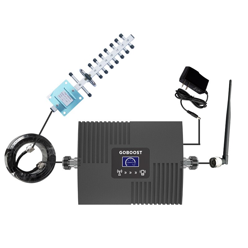 GOBOOST 3G4G Signal booster LCD Display 2100 MHz Band1 65dB Gain Cell Mobile phone Signal Amplifier Mini Moblie booster full set