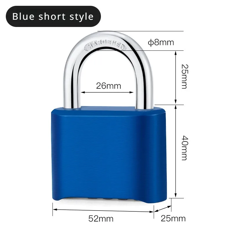 4-Digit Number Combination Padlock Waterproof Strong Hardened Suitable for Indoor Outdoor Fence Door Sturdy Password Code Locks: Blue
