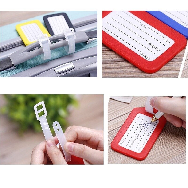 travel accessories Plastic Luggage Tag Travel Suitcase Travel Bag Boarding Tag Label Name ID Tags candy color